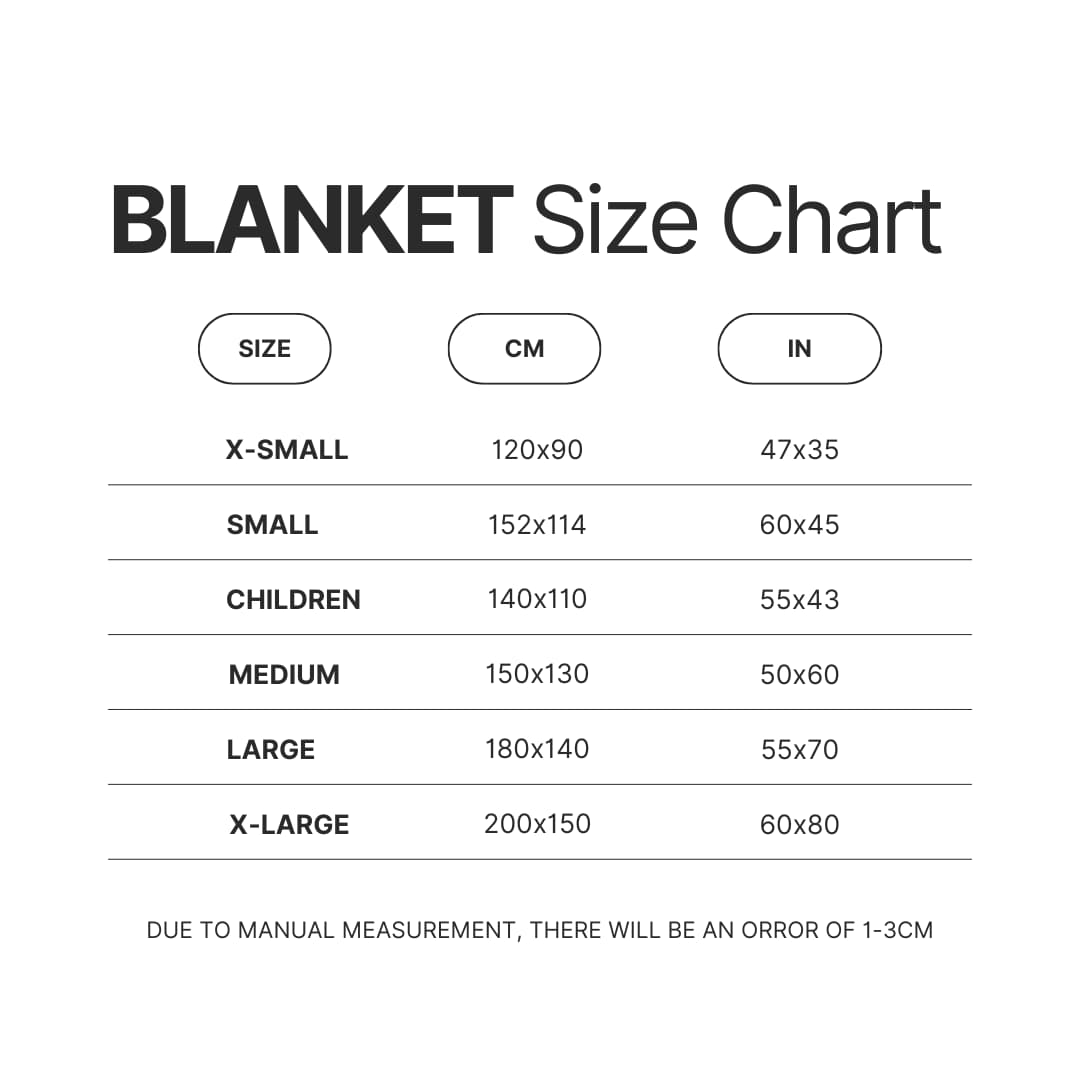 Blanket Size Chart - Monogatari Store